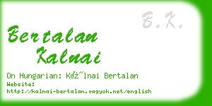 bertalan kalnai business card